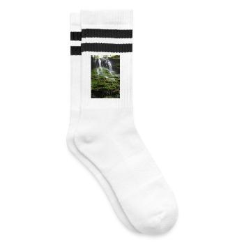 MOOSWASSERFALL HÖRSCHBACH BEI MURRHARDT - Gestreifte Tennissocken - Weiß/Schwarz - Rechts
