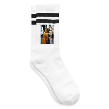 Anthropomorphic 08 - Striped tennis socks - white/black - Right