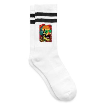 Musique Crâne Pop Art - Chaussettes de tennis - blanc/noir - Droite