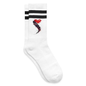 Fast Car with a Heart Shape Behind | Speed lovers - Striped tennis socks - white/black - Right