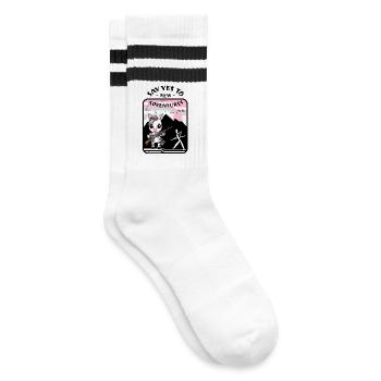 Zebra Unicorn - Striped tennis socks - white/black - Right