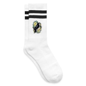 The grace and elegance of the crow. - Striped tennis socks - white/black - Right