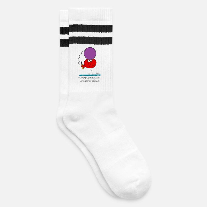 Indem wir ständig versuchen, ... - Gestreifte Tennissocken - Weiß/Schwarz
