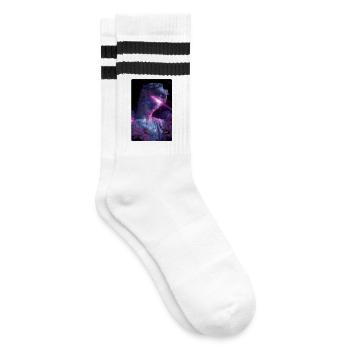Vaporwave Glitch Punk David Statue - Chaussettes de tennis - blanc/noir - Droite