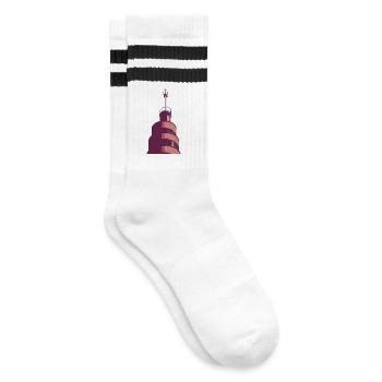 Flagey - Gestreifte Tennissocken - Weiß/Schwarz - Rechts