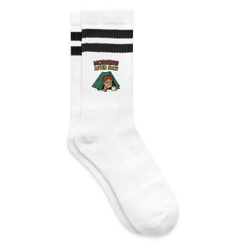 Der Morgen Danach Zelten Camping Festival - Gestreifte Tennissocken - Weiß/Schwarz - Rechts