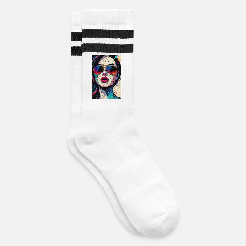 SUGARCRASH_NEON_6000x9000 - Chaussettes de tennis - blanc/noir