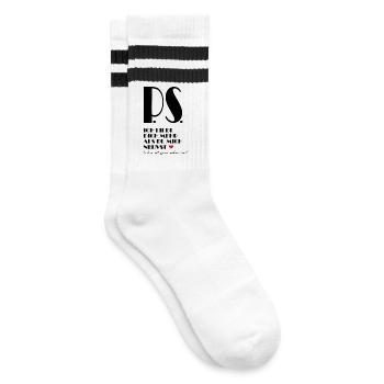 Ich liebe dich mehr als du mich nervst - Gestreifte Tennissocken - Weiß/Schwarz - Rechts