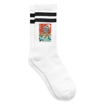 Anime Wild Boar - Striped tennis socks - white/black - Right