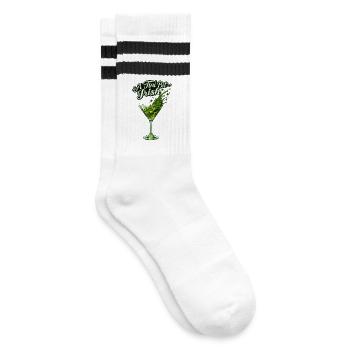 A Tiny Bit of Irish – Retro St. Patrick's - Striped tennis socks - white/black - Right