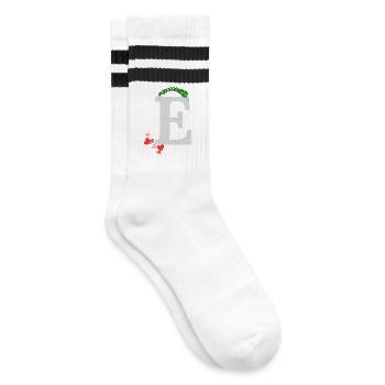 E - Chaussettes de tennis - blanc/noir - Droite