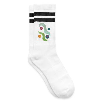 Yoga design_46 - Striped tennis socks - white/black - Right