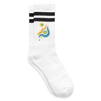 Yoga design_44 - Striped tennis socks - white/black - Right