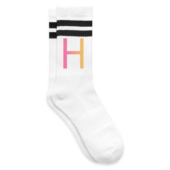 H - Gestreifte Tennissocken - Weiß/Schwarz - Rechts