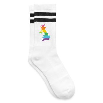 LGBTQ Great Britain - Striped tennis socks - white/black - Right