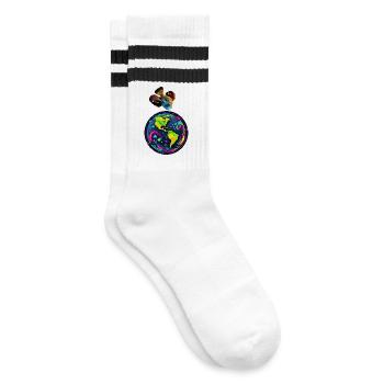 Le poisson et sa planète - Chaussettes de tennis - blanc/noir - Droite