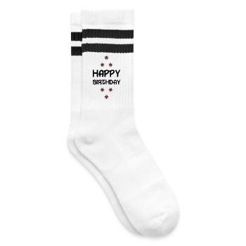HAPPY BIRTHDAY - Chaussettes de tennis - blanc/noir - Droite