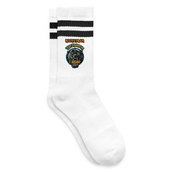 Aus den Schatten aufsteigend - Gestreifte Tennissocken - Weiß/Schwarz - Rechts