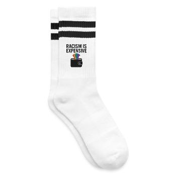 Racism Is Expensive – Rainbow Wallet - Striped tennis socks - white/black - Right