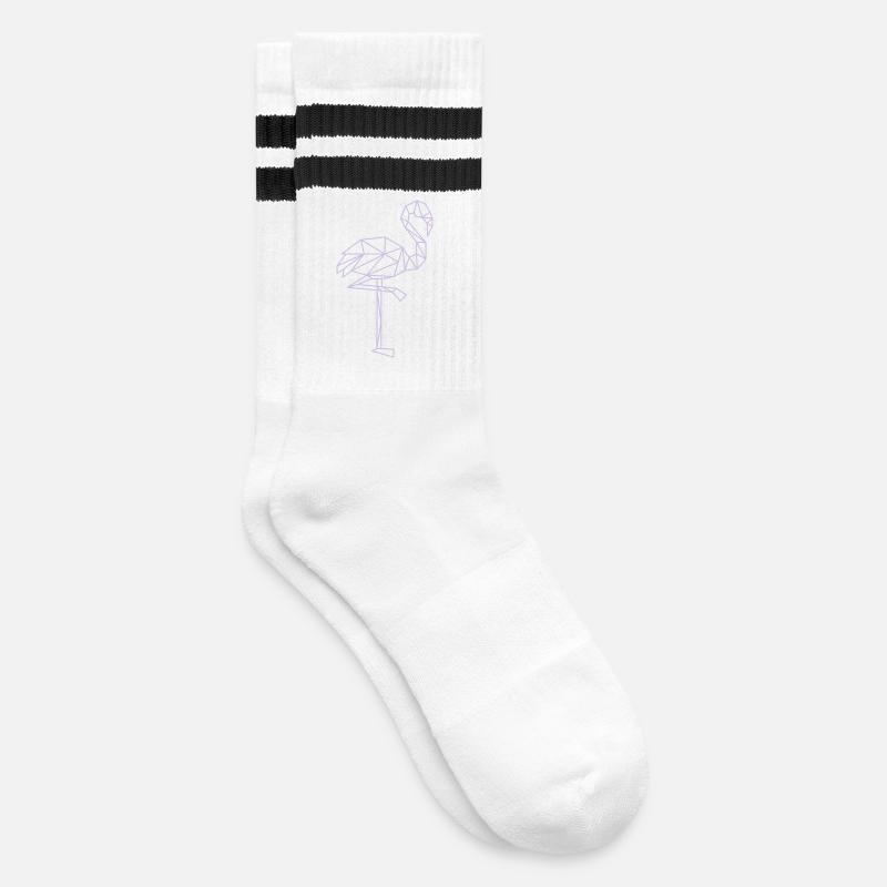 flamingo - Gestreifte Tennissocken - Weiß/Schwarz