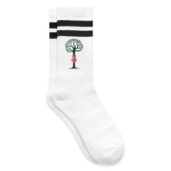 Ovarian tree - Striped tennis socks - white/black - Right