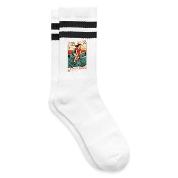 Vélo rétro Ride Hard Laugh Loud - Chaussettes de tennis - blanc/noir - Droite