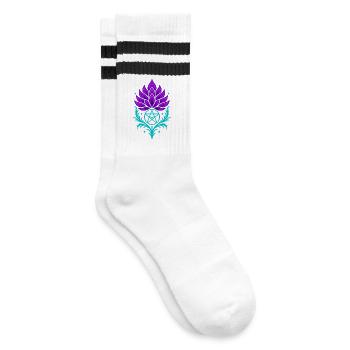 Chardon avec pentagramme - Symbole spirituel - Chaussettes de tennis - blanc/noir - Droite