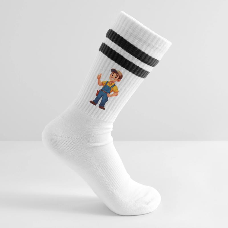 Mechaniker oder Handwerker Gestreifte Tennissocken
