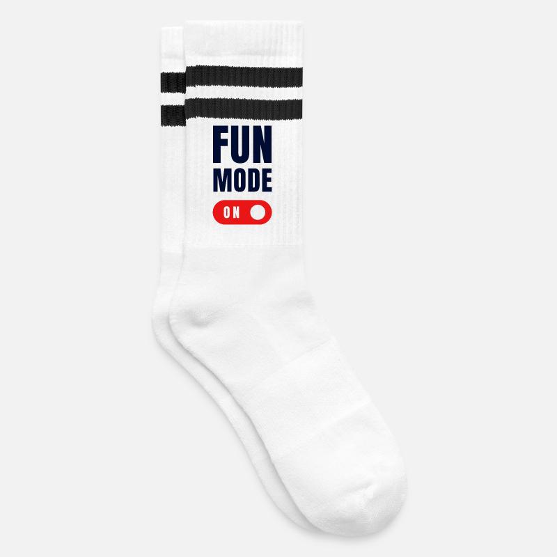 FUN MODE ON - Striped tennis socks - white/black