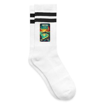 Parotonga Cook Islands Vintage Sun - Striped tennis socks - white/black - Right