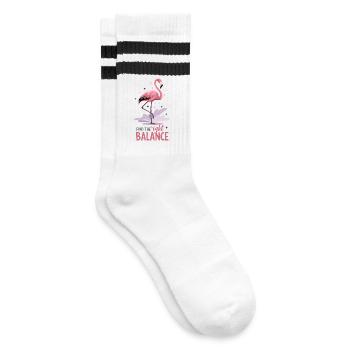 Trouver le bon équilibre Yoga de motivation flamant rose - Chaussettes de tennis - blanc/noir - Droite