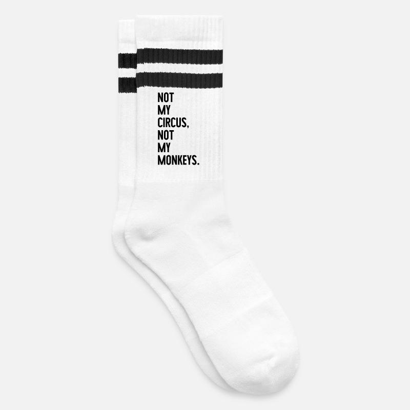 Pas mon cirque, pas mes singes - Chaussettes de tennis - blanc/noir