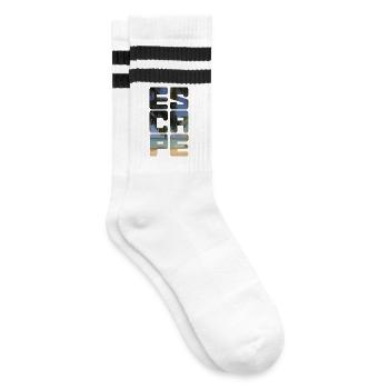 Escape Beach - Striped tennis socks - white/black - Right