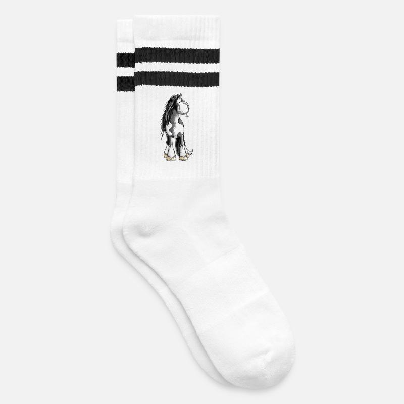Tinker mit Blümchen - Gestreifte Tennissocken - Weiß/Schwarz