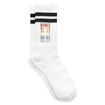 Vintage Ballet - Striped tennis socks - white/black - Right