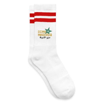Long live Morocco - Striped tennis socks - white/red - Right