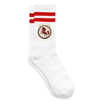 Legende 1966 The Myth Legend Horse - Gestreifte Tennissocken - Weiß/Rot - Rechts