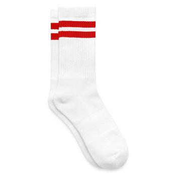 Shark School - Striped tennis socks - white/red - Right