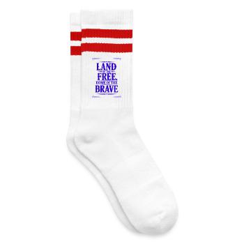 Terre de la Liberté, Demeure des Braves - Chaussettes de tennis - blanc/rouge - Droite