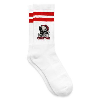 Joyeux Noël – Humour noir pour Noël - Chaussettes de tennis - blanc/rouge - Droite