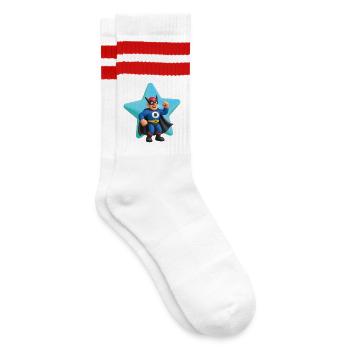SUPER HERO - baby & kids - Chaussettes de tennis - blanc/rouge - Droite