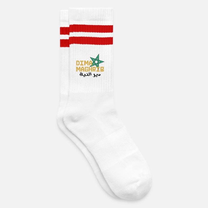 Vive le Maroc - Chaussettes de tennis - blanc/rouge