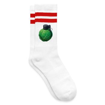 CABBAGE GRENADA - Belgium - Striped tennis socks - white/red - Right