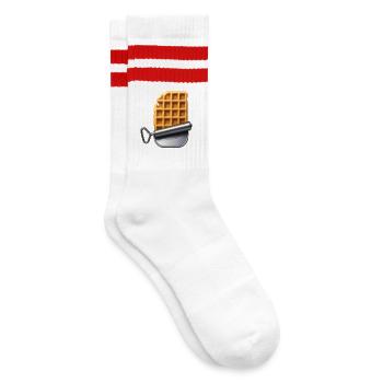 SURVIVAL RATION - Belgium - Striped tennis socks - white/red - Right