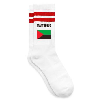 Martinique Antilles flag T-shirt - Striped tennis socks - white/red - Right