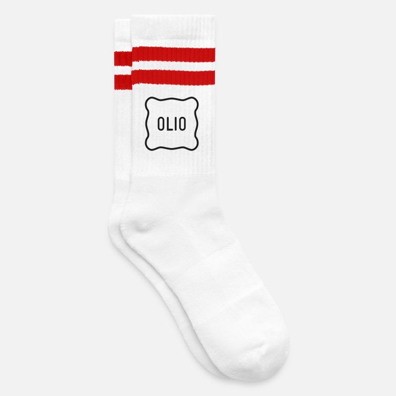44 OLIO - Chaussettes de tennis - blanc/rouge
