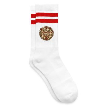 Well behaved women rarely make history - Striped tennis socks - white/red - Right