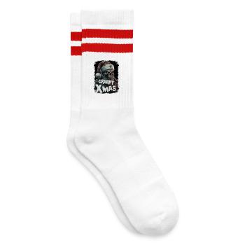 Zombie avec chapeau de Père Noël - Chaussettes de tennis - blanc/rouge - Droite