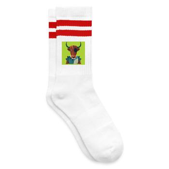 HUMAN BULL - baby & kids - Chaussettes de tennis - blanc/rouge - Droite