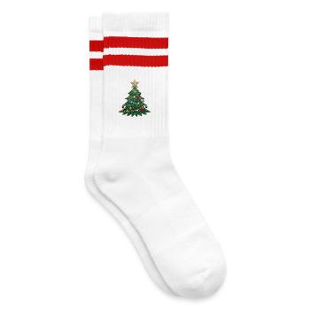 Sapin de Noël brodé – Motif de Noël (imprimé) - Chaussettes de tennis - blanc/rouge - Droite